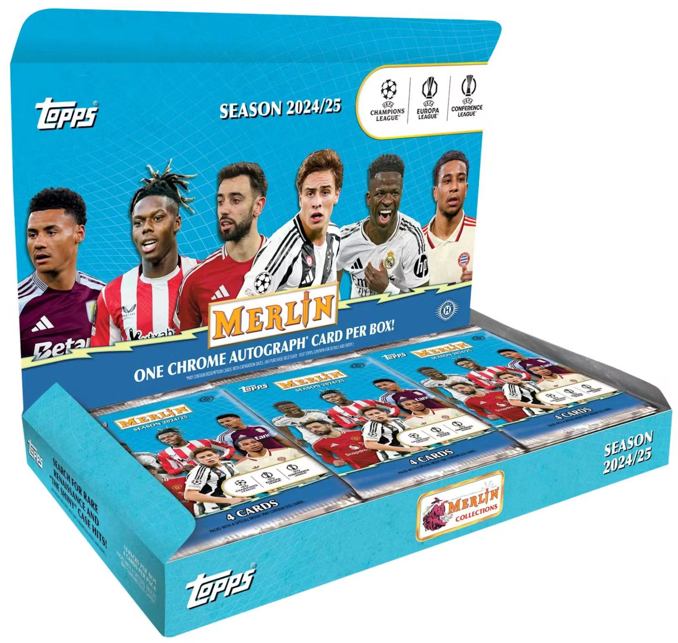 2024/25 Topps Chrome Merlin UEFA Club Competitions Soccer Hobby Box