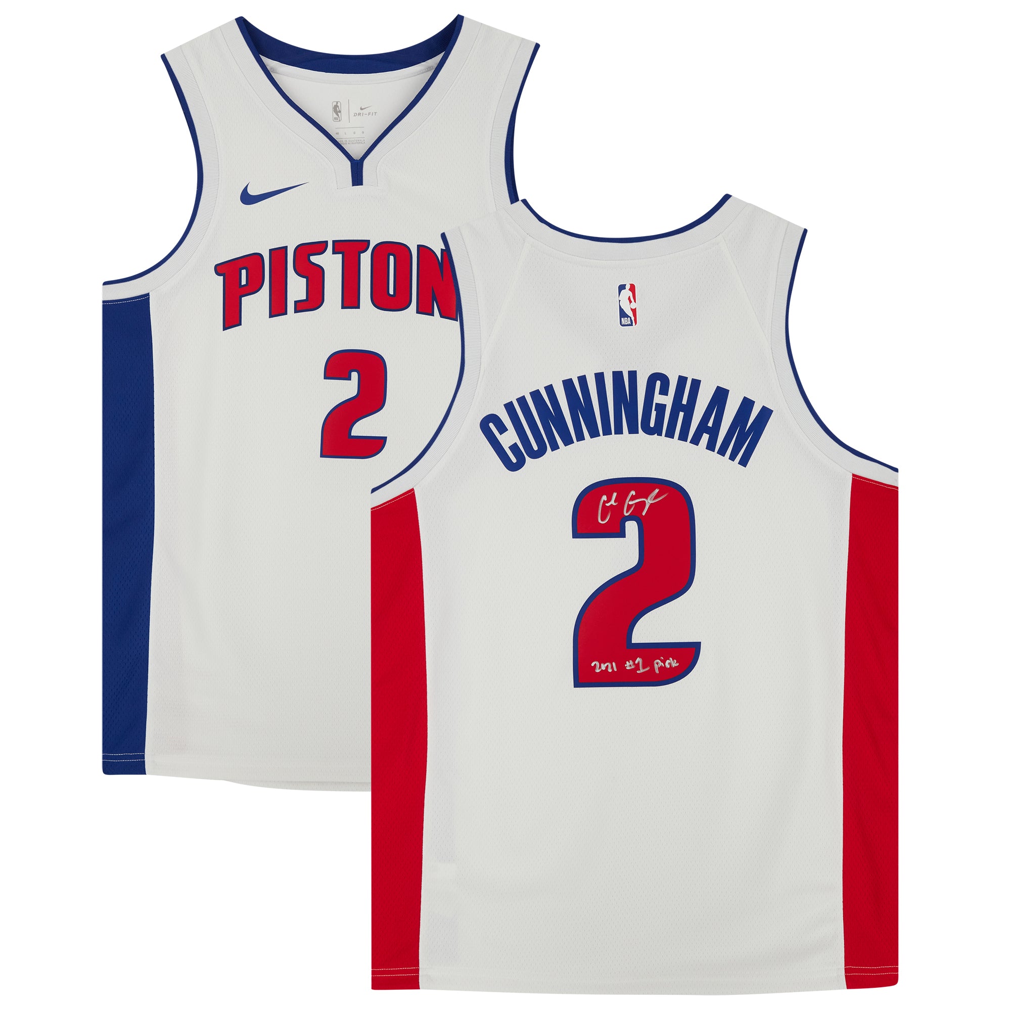 CUNNINGHAM, CADE AUTO "#1" (PISTONS/WHITE ASSOC/SWMN) JERSEY