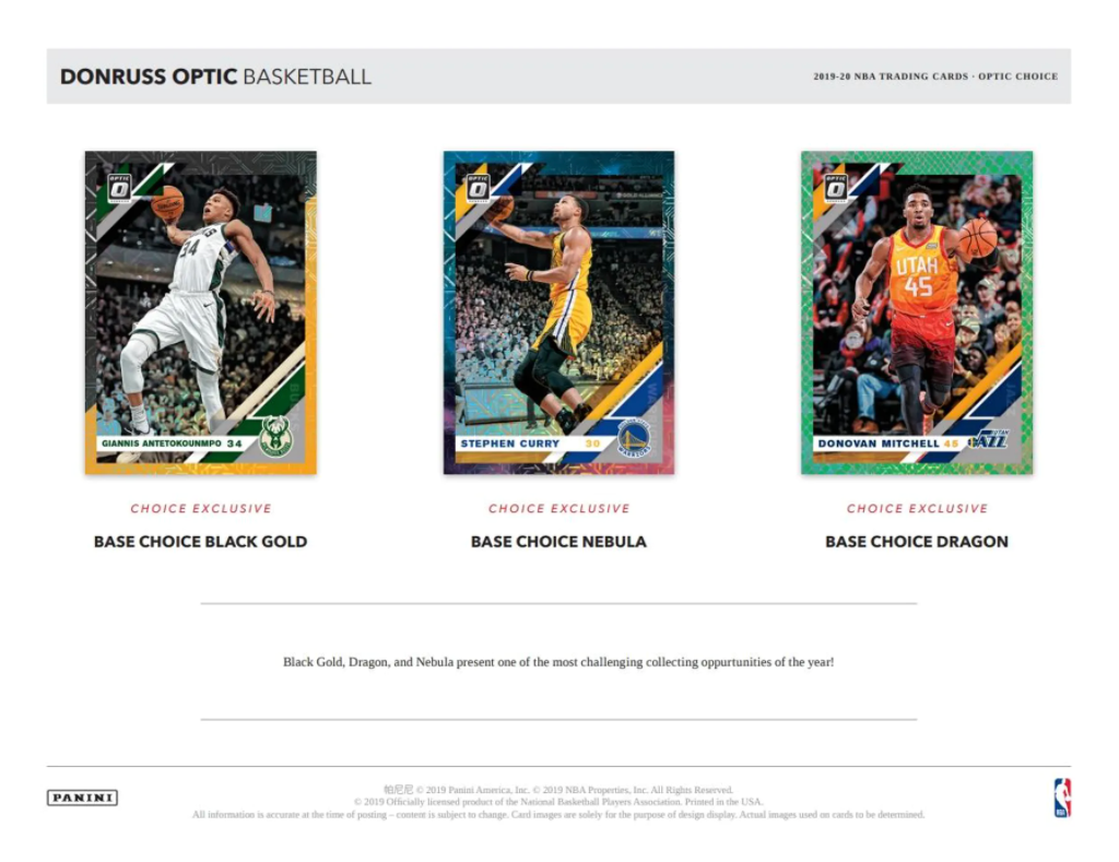 2019/20 NBA Panini Donruss Optic Choice Box